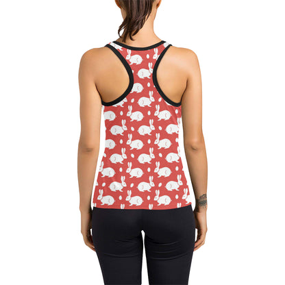 Rabbit Pattern Print Design RB017 Women's Racerback Tank Top
