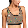 Chicken Happy Print Pattern Sports Bra