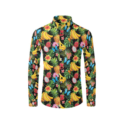 Tropical Fruits Pattern Print Design TF04 Men's Long Sleeve Shirt
