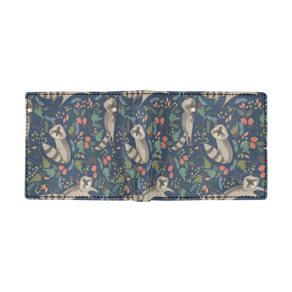 Raccoon Pattern Print Design A02 Men's ID Card Wallet