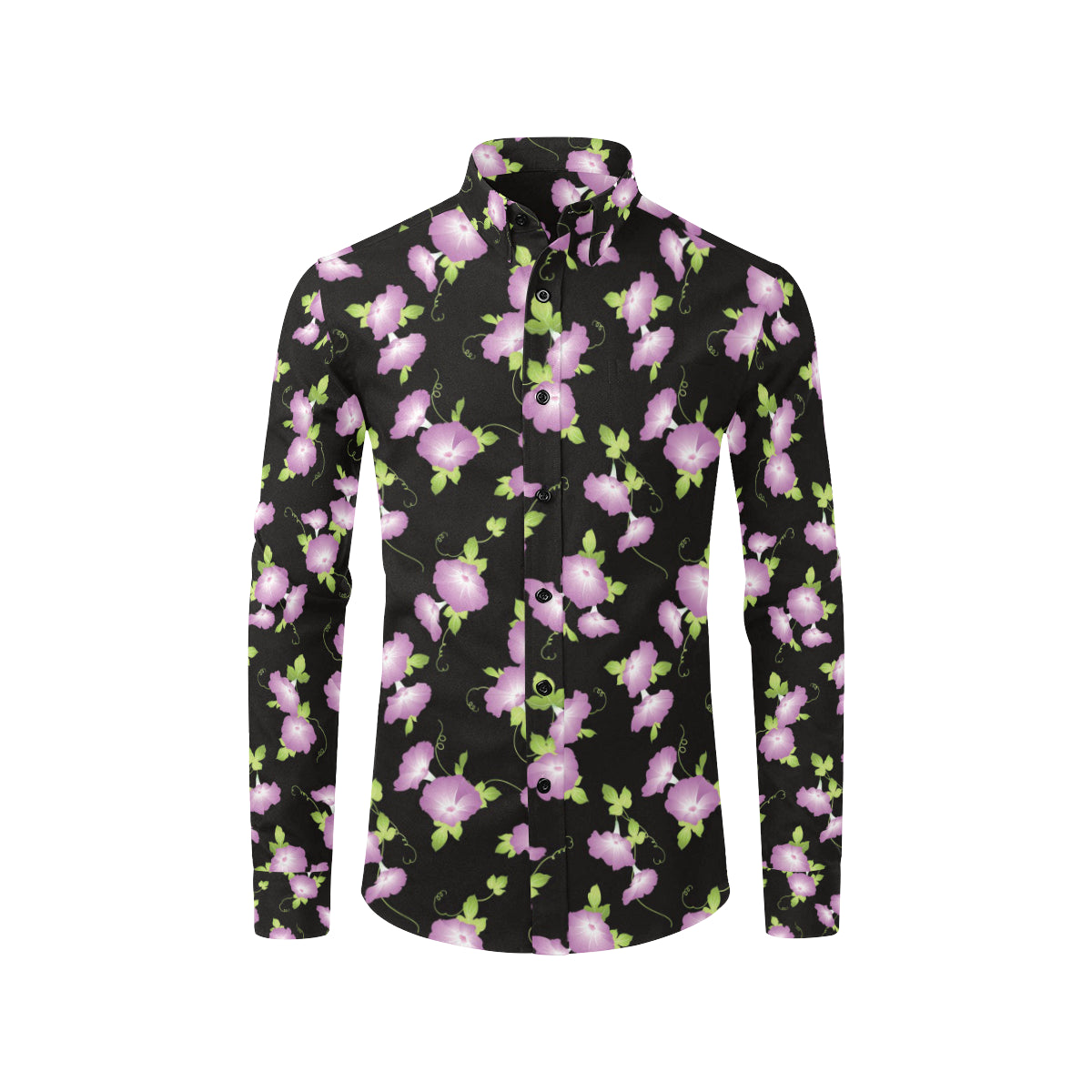 Morning Glory Pattern Print Design MG02 Men's Long Sleeve Shirt