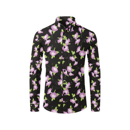 Morning Glory Pattern Print Design MG02 Men's Long Sleeve Shirt