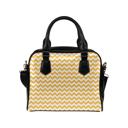 Chevron Orange Pattern Print Design 01 Shoulder Handbag