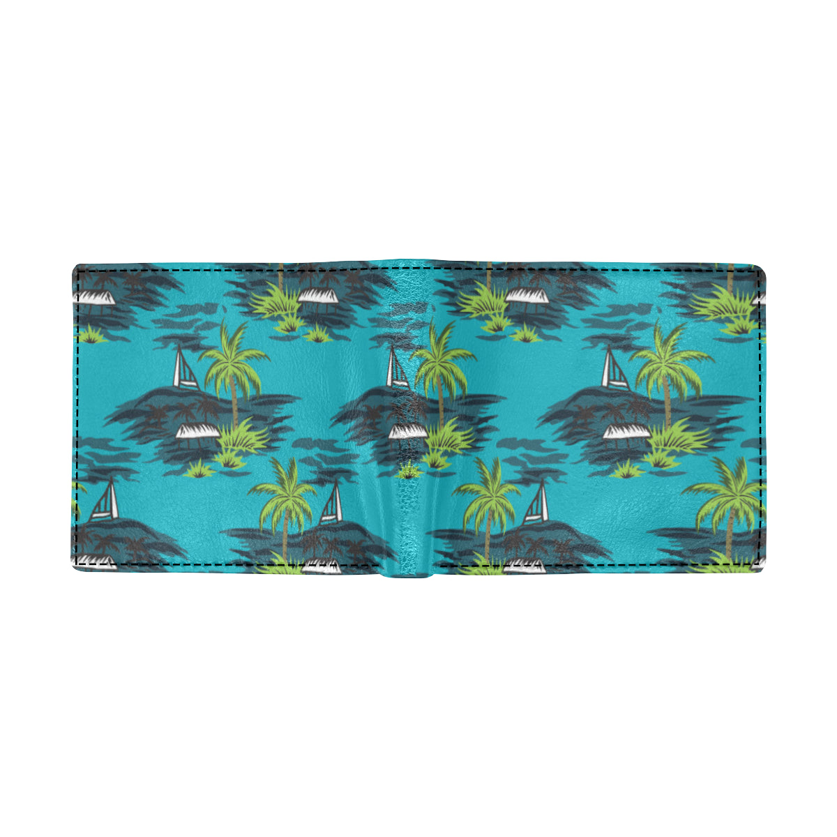 Pacific island Pattern Print Design A01 Men's ID Card Wallet