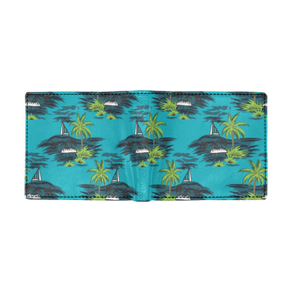 Pacific island Pattern Print Design A01 Men's ID Card Wallet