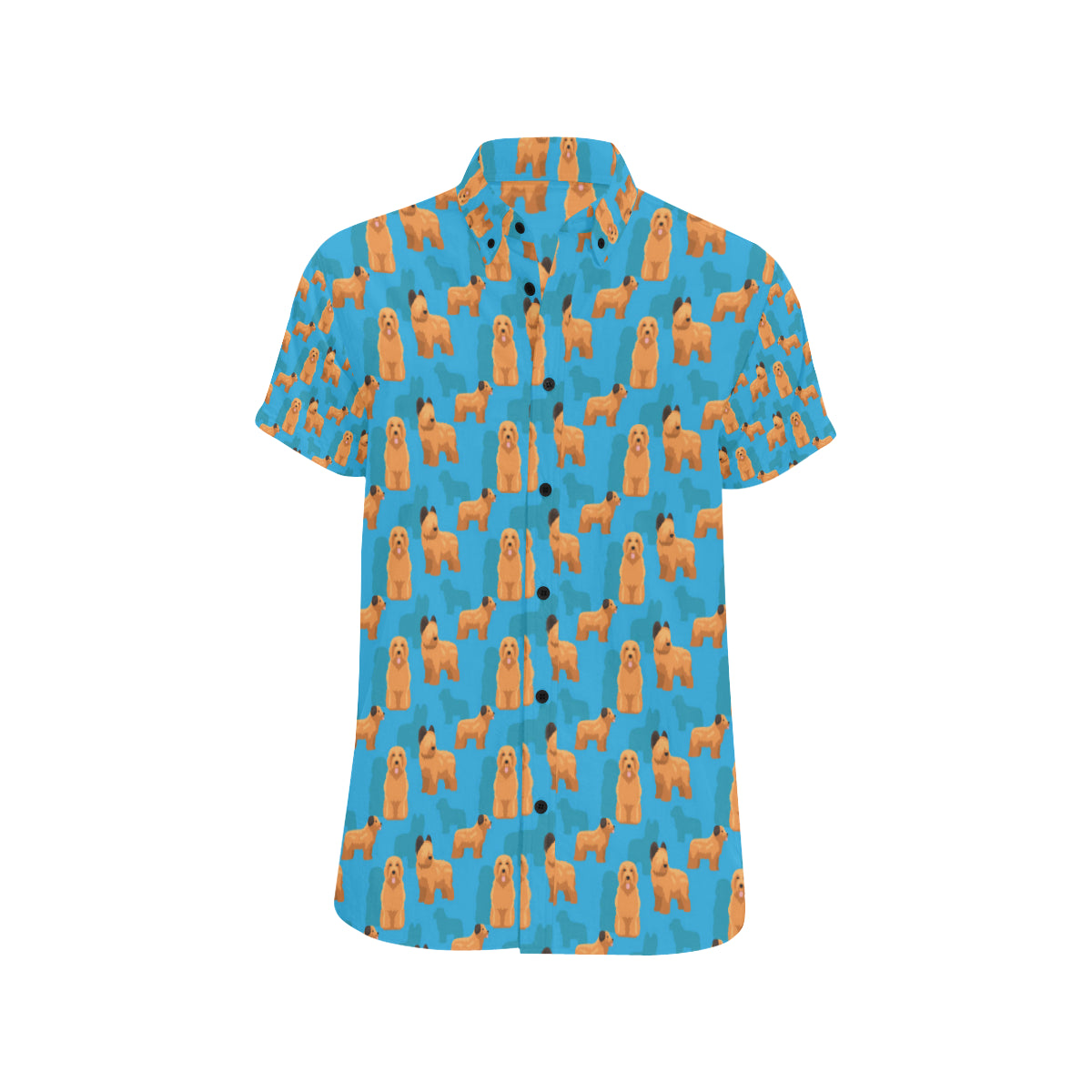 Briards Pattern Print Design 01 Men's Short Sleeve Button Up Shirt