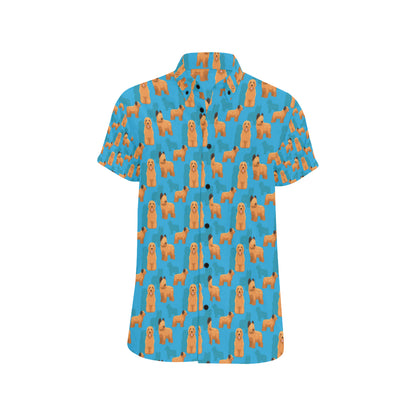 Briards Pattern Print Design 01 Men's Short Sleeve Button Up Shirt