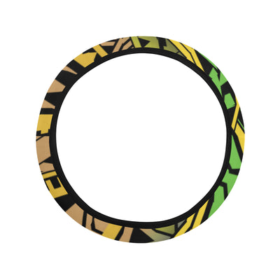 Polynesian Tribal Color Steering Wheel Cover with Elastic Edge