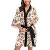 Tiki Tribal Mask Palm Tree Women's Short Kimono