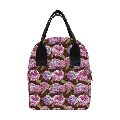 Hydrangea Pattern Print Design HD08 Insulated Lunch Bag