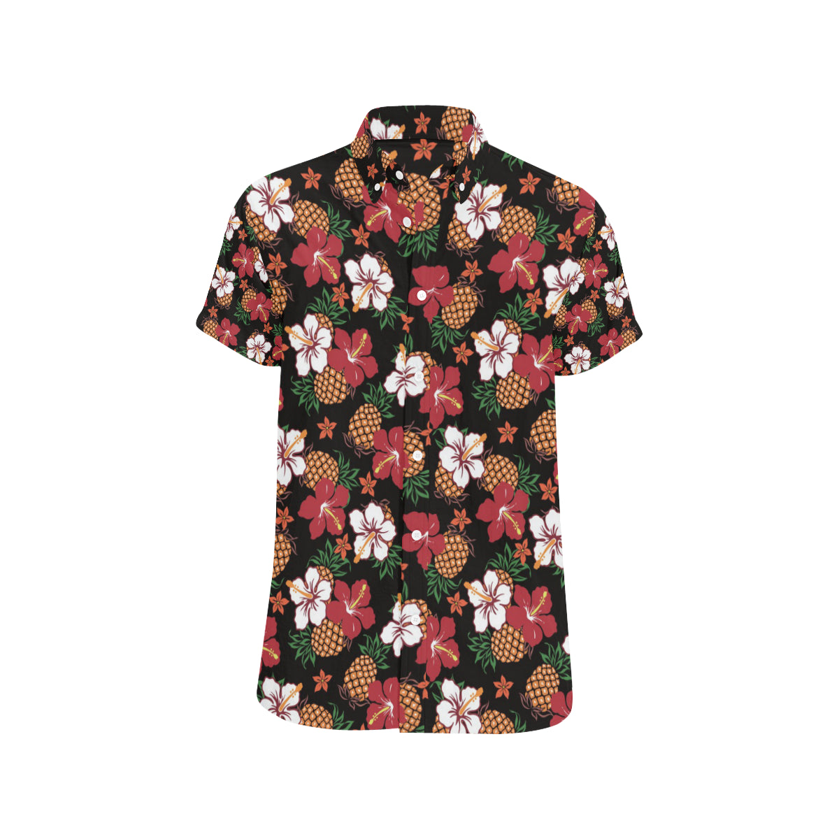 Hawaiian Themed Pattern Print Design H013 Men's Short Sleeve Button Up Shirt