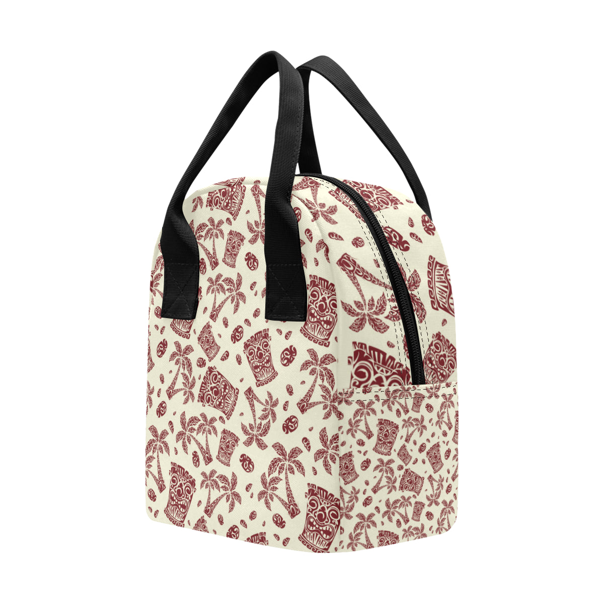 Tiki Tribal Mask Palm Tree Insulated Lunch Bag