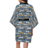 Dachshund Pattern Print Design 012 Women's Short Kimono