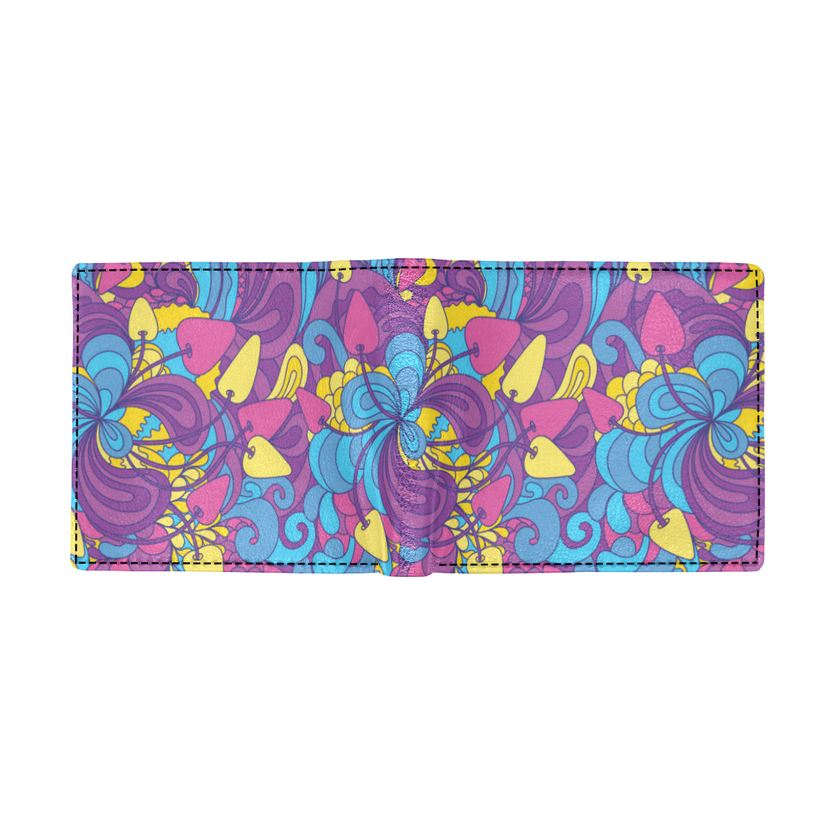 Psychedelic Mushroom Pattern Print Design A03 Men's ID Card Wallet