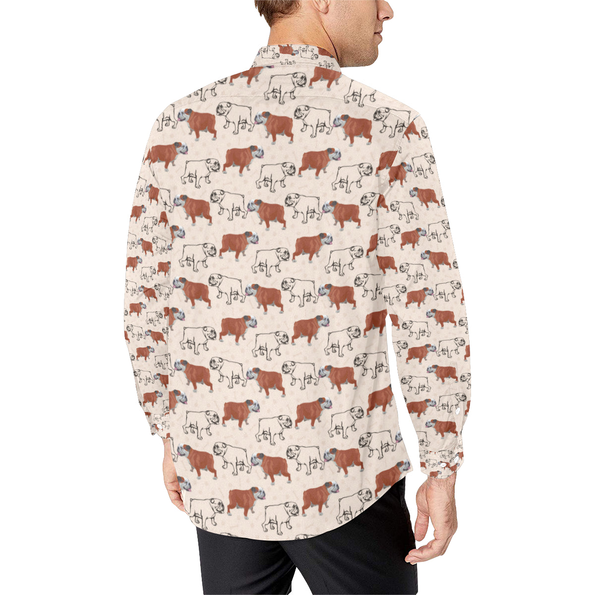 Bulldogs Pattern Print Design 04 Men's Long Sleeve Shirt