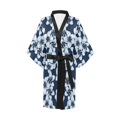 Plumeria Pattern Print Design A02 Women's Short Kimono