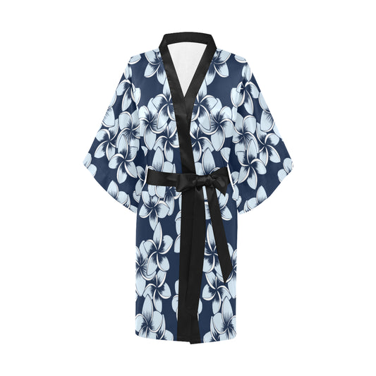 Plumeria Pattern Print Design A02 Women's Short Kimono