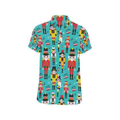 Nutcracker Pattern Print Design A03 Men's Short Sleeve Button Up Shirt