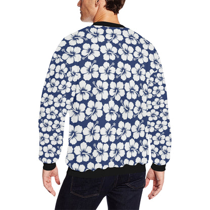Hibiscus Pattern Print Design HB013 Men Long Sleeve Sweatshirt