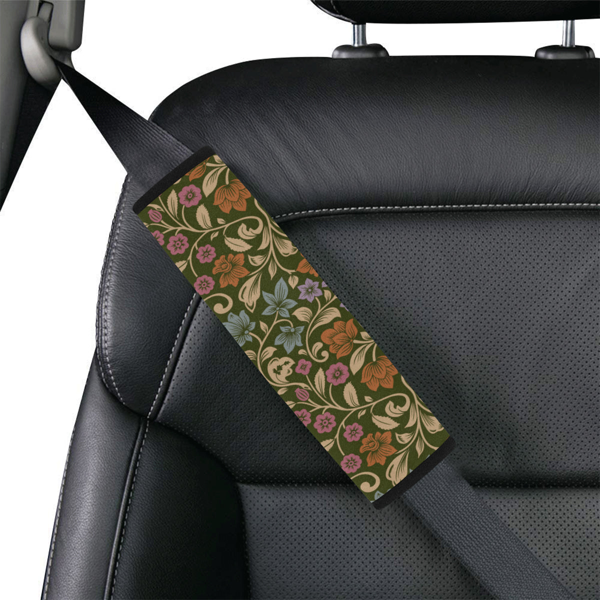 Floral Vintage Print Pattern Car Seat Belt Cover