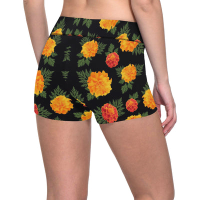 Marigold Pattern Print Design MR05 Yoga Shorts