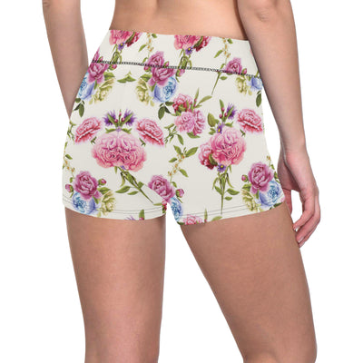 Carnations Pattern Print Design CN02 Yoga Shorts