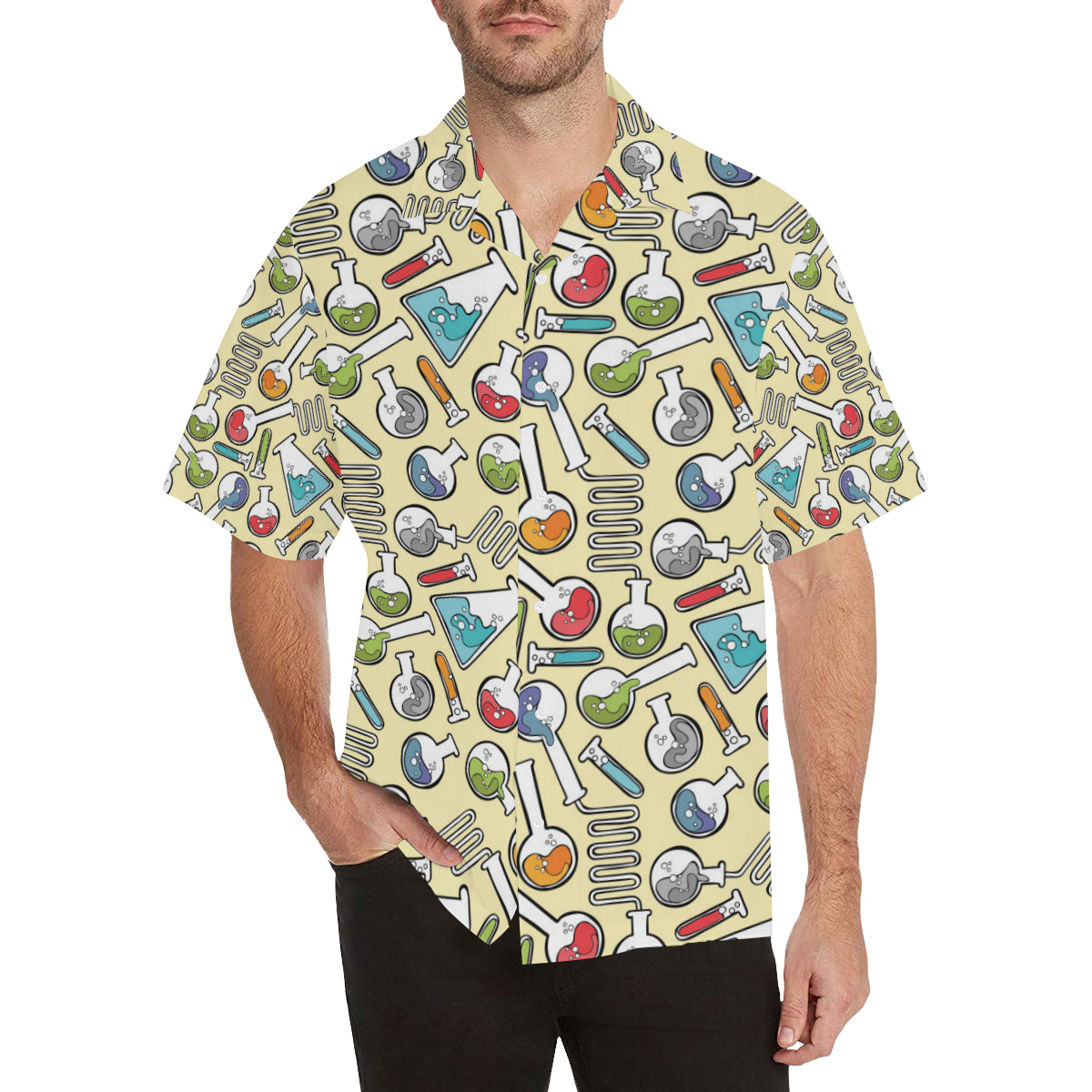 Chemical Pattern Print Design 04 Men's Hawaiian Shirt