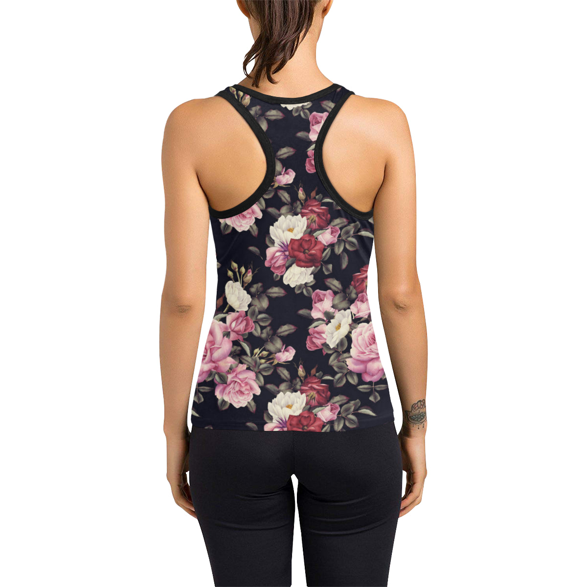 Rose Pattern Women's Racerback Tank Top