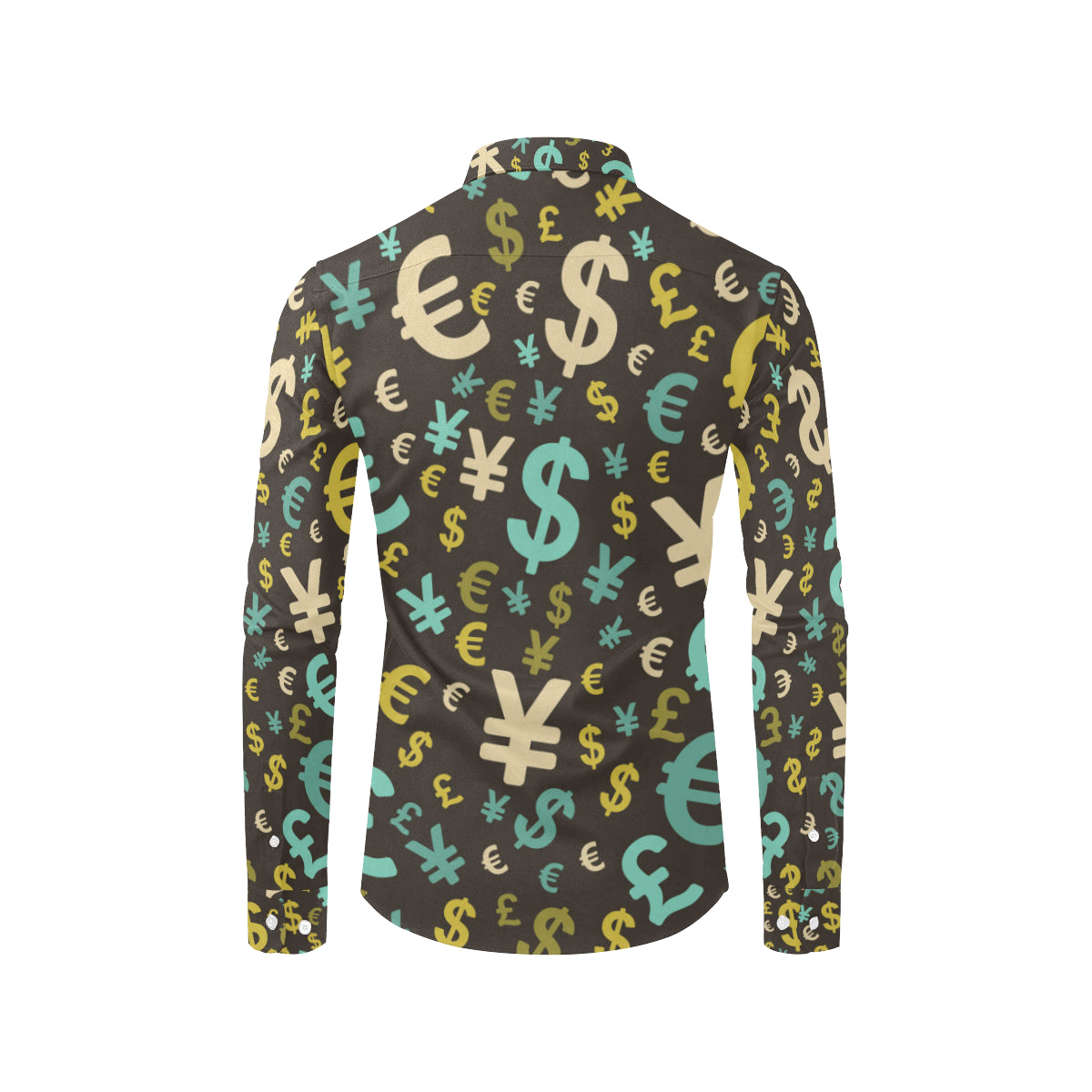 Money Pattern Print Design 01 Men's Long Sleeve Shirt