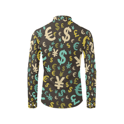 Money Pattern Print Design 01 Men's Long Sleeve Shirt