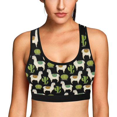 Alpaca Cactus Pattern Print Design 07 Sports Bra