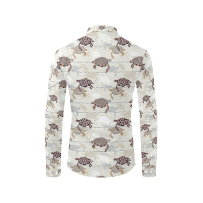 Sea Turtle Pattern Print Design T07 Men's Long Sleeve Shirt