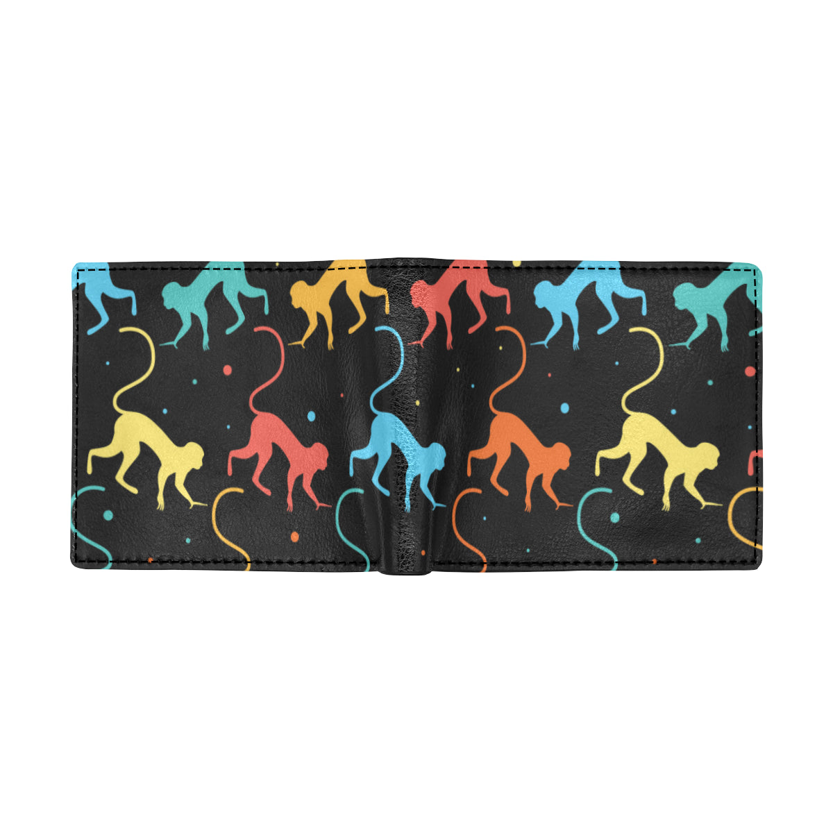 Monkey Pattern Print Design 01 Men's ID Card Wallet