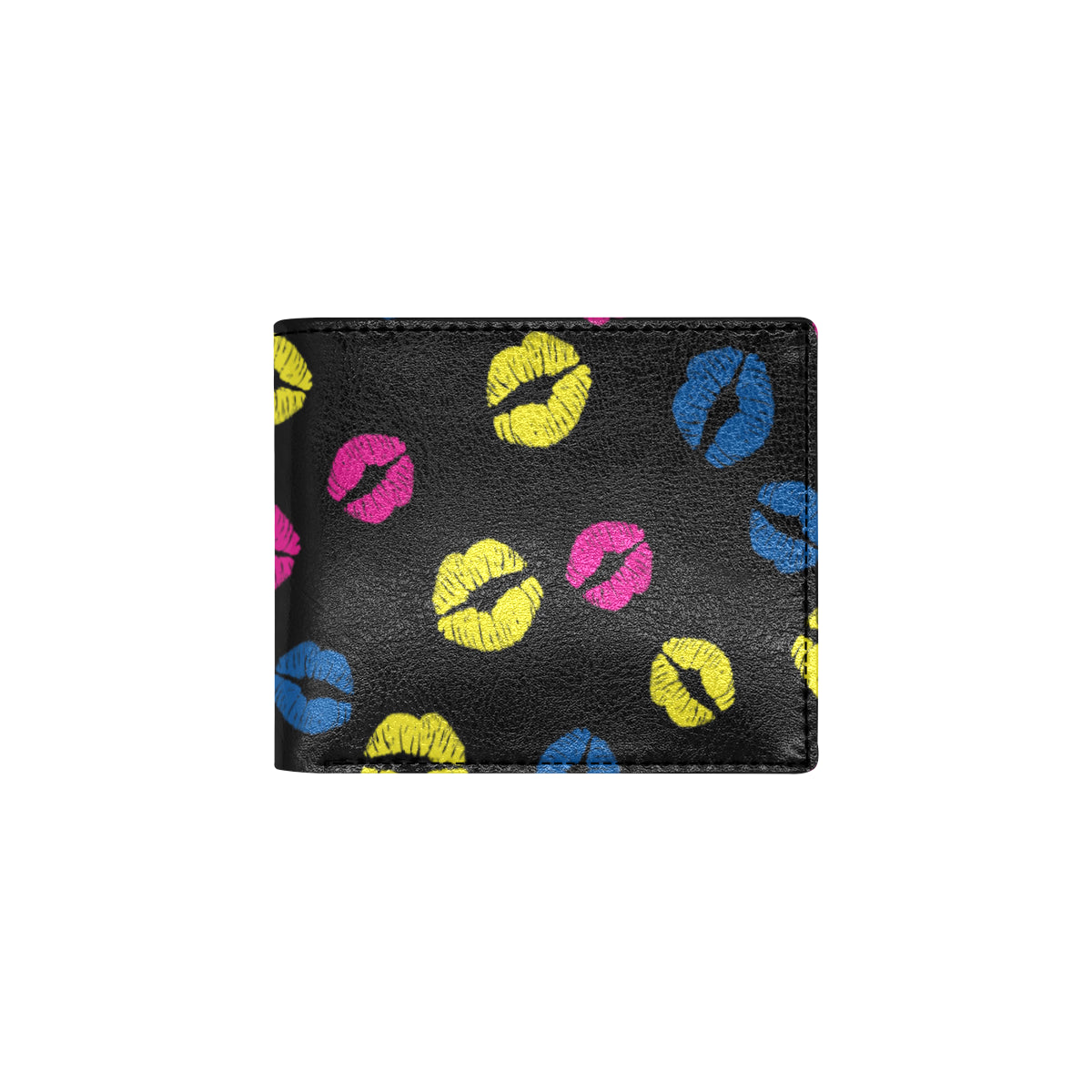 Lip Neon Color Pattern Print Design 01 Men's ID Card Wallet
