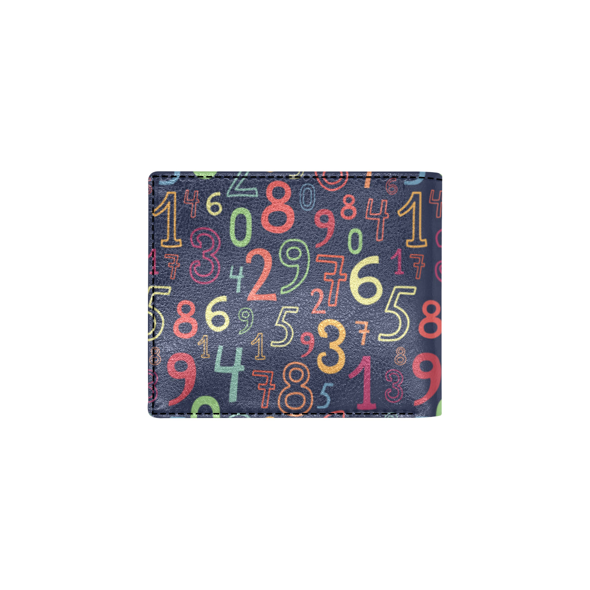 Number Pattern Print Design A01 Men's ID Card Wallet