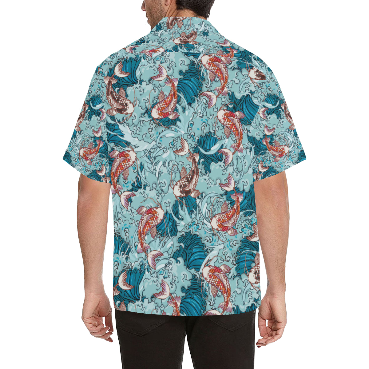 KOI Fish Pattern Print Design 05 Men's Hawaiian Shirt