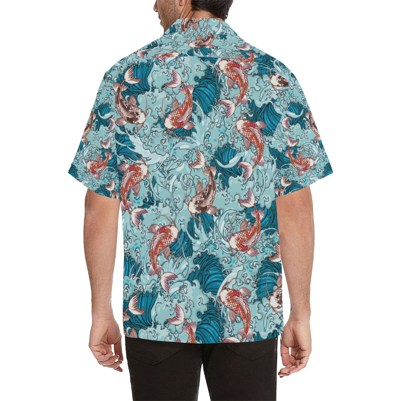 KOI Fish Pattern Print Design 05 Men's Hawaiian Shirt