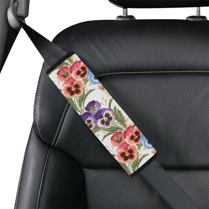 Pansy Pattern Print Design PS06 Car Seat Belt Cover