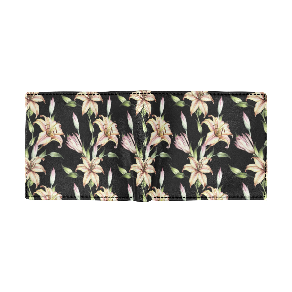 Lily Pattern Print Design LY05 Men's ID Card Wallet