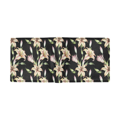 Lily Pattern Print Design LY05 Men's ID Card Wallet