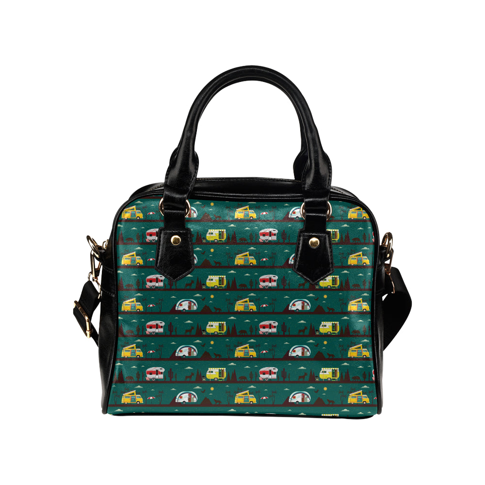 Camper Pattern Print Design 05 Shoulder Handbag