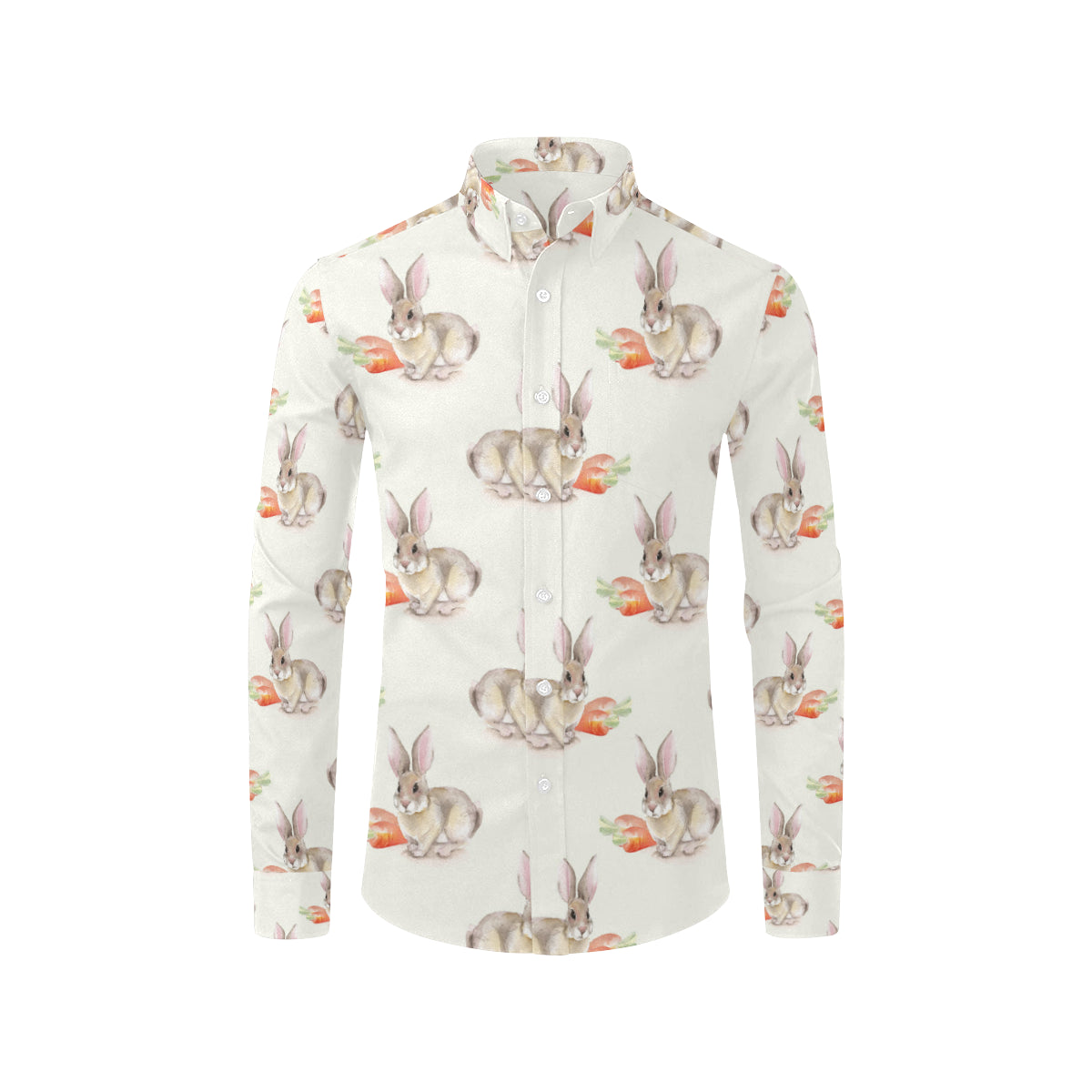 Rabbit Pattern Print Design 01 Men's Long Sleeve Shirt