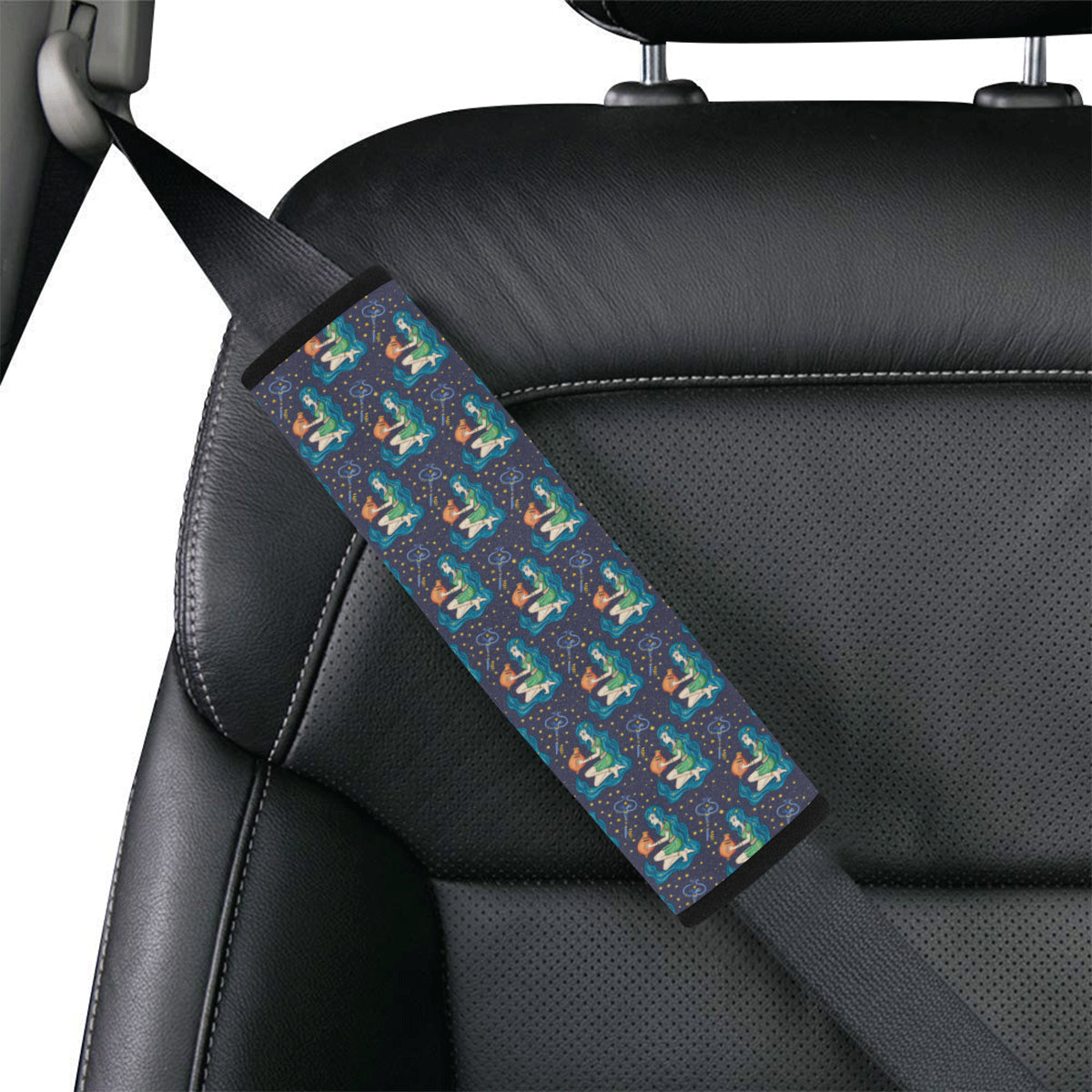 Aquarius Zodiac Pattern Print Design 03 Car Seat Belt Cover