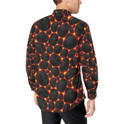 Lava Pattern Print Design 01 Men's Long Sleeve Shirt