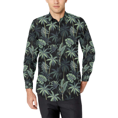 Rainforest Pattern Print Design RF02 Men's Long Sleeve Shirt