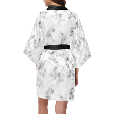 Marble Pattern Print Design 01 Women's Short Kimono