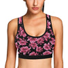 Lotus Pattern Print Design 03 Sports Bra