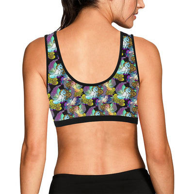 Unicorn With Wings Print Pattern Sports Bra