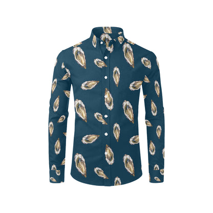 Oyster Pattern Print Design 03 Men's Long Sleeve Shirt