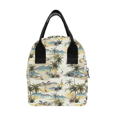 Palm Tree Beach Print Insulated Lunch Bag